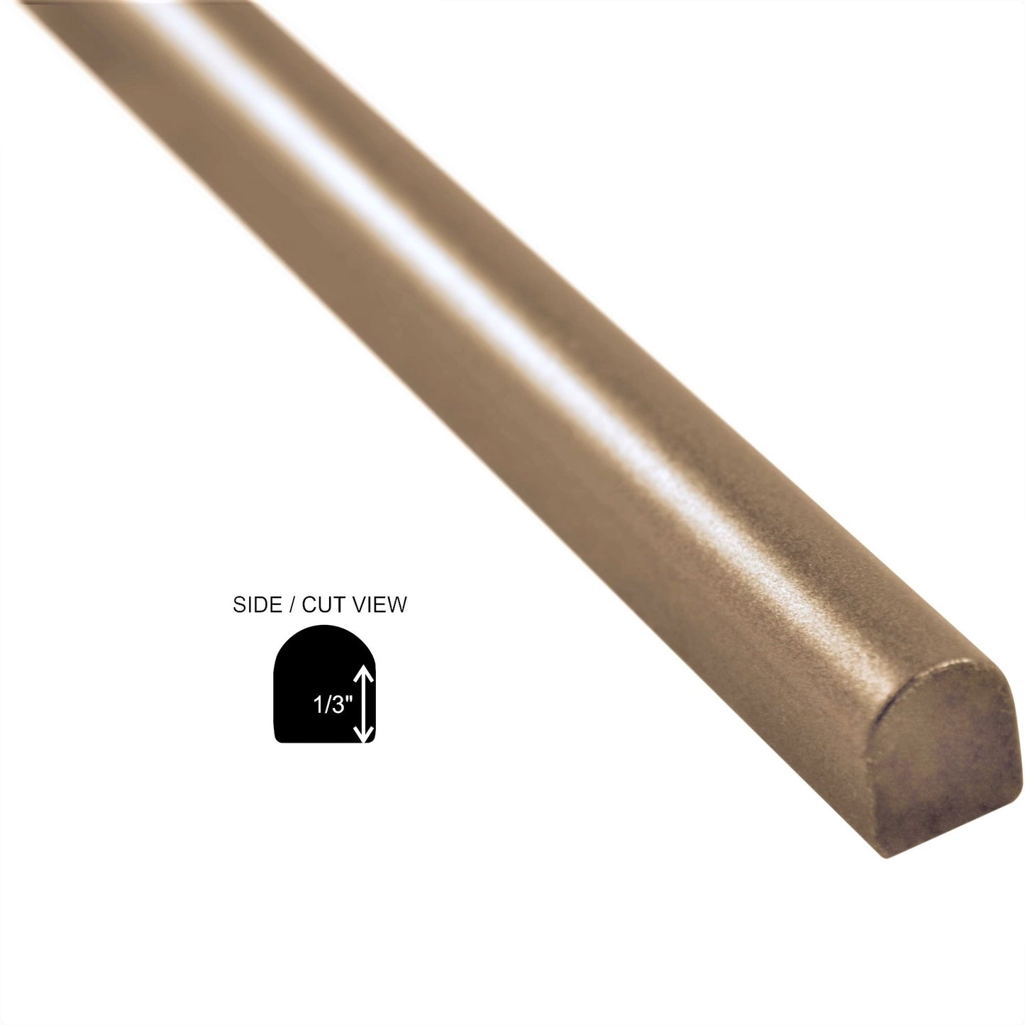 Universal Bronze  1/2 in. x 12 in. Matte Metal Pencil Liner Wall Tile Trim (5 Linear Foot/Case)