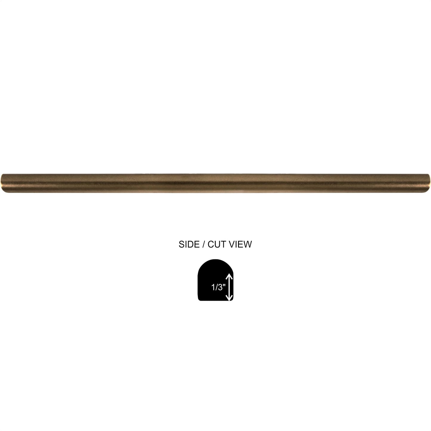 Universal Bronze  1/2 in. x 12 in. Matte Metal Pencil Liner Wall Tile Trim (5 Linear Foot/Case)